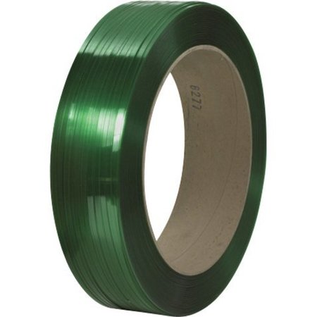 Partners Brand Signode® Comparable Polyester Strapping, Smooth, 16" x 6" Core, 7/16" x 10500, Green, 1/Coil PS5930